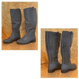 Gray Knee High Boots